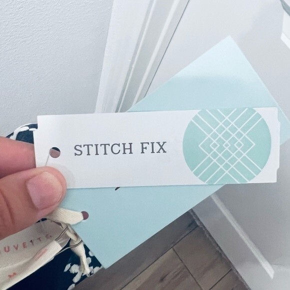 NWT Mauvette Maire Knit Dress for Stitch Fix Women's Size Medium Navy & White - Picture 13 of 14